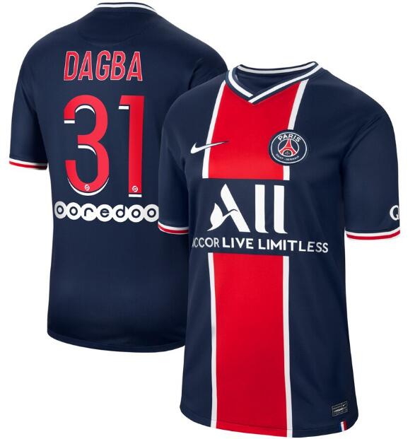 PSG Home Kit Soccer Jersey Dagba 31 2020/21